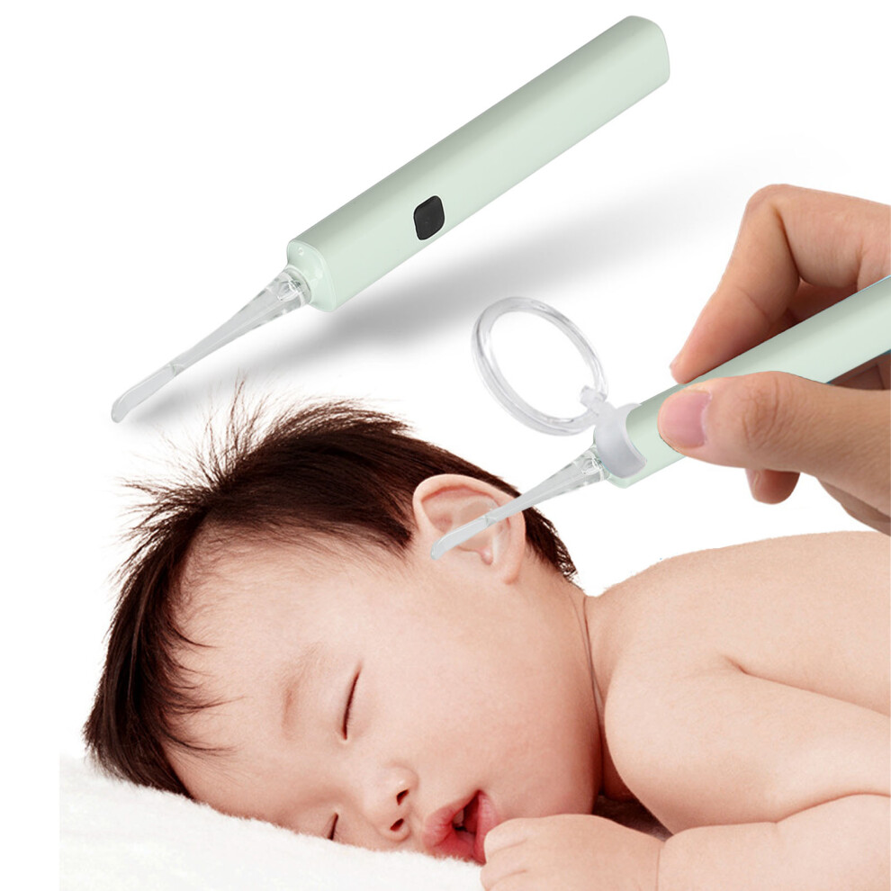 Light/Green 6Pcs Ear Pick Set Cleaner Visual Digging Spoon Digger Usb Charging Luminous With Mint