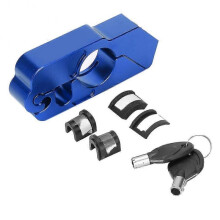 CNC Aluminum Alloy Motorcycle Handlebar Grip Lock, Anti-Theft Brake Stop Lever (Blue)