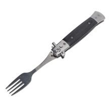 Folding Spring Fork Reusable Stainless Steel Automatic Foldable Spring Fork for Family School