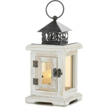 2024 Decorative Wooden Candle Lantern - 23cm Rustic Table Lantern for Indoor Or Outdoor Vintage Decoratio