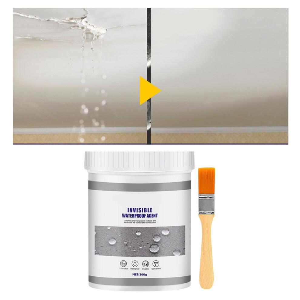 Waterproof Agent Transparent Anti Leaking Invisible Insulation Sealant With Brush For Wall Tile Cement 300G 9431314832178
