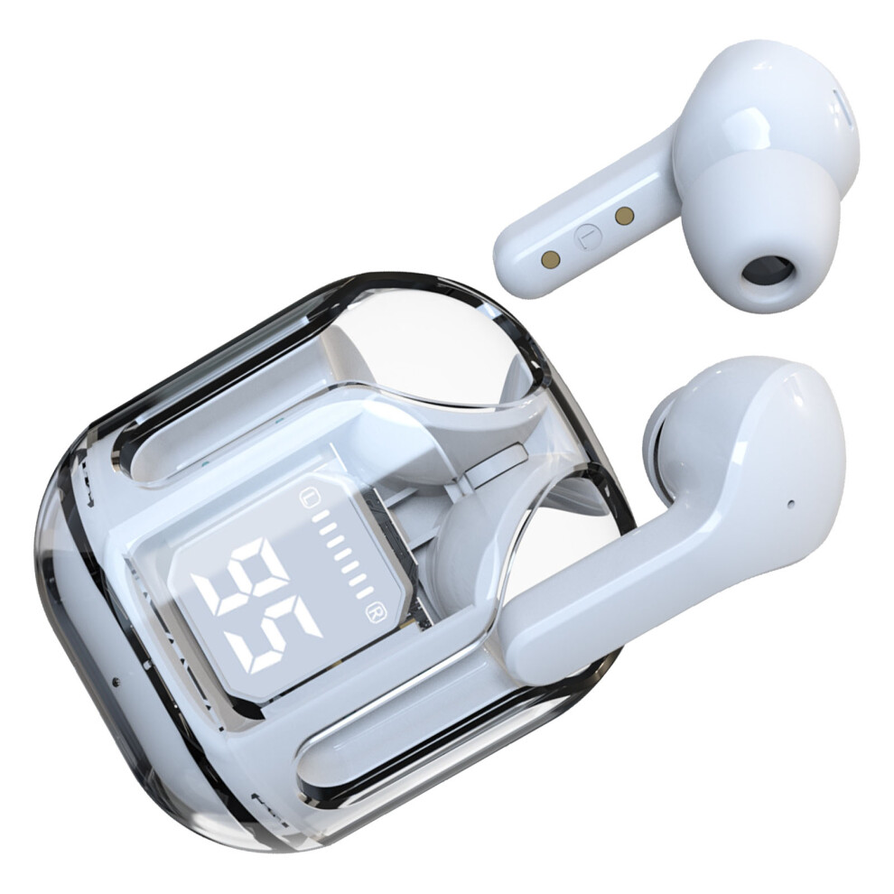 Wireless Earbuds Stylish Transparent Multifunction Noise Cancelling Hifi Stereo Touch Control Bluetooth Earphones White 8711314833193