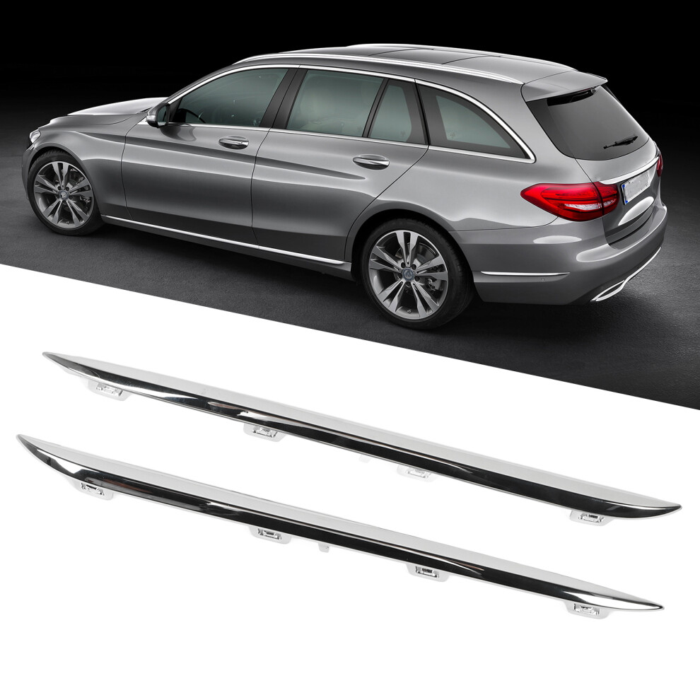 2Pcs Rear Bumper Chrome Side Molding Trim Replacement For Benz CâClass W205 Standard PreâFacelift 2015 To 2018 5051314836156