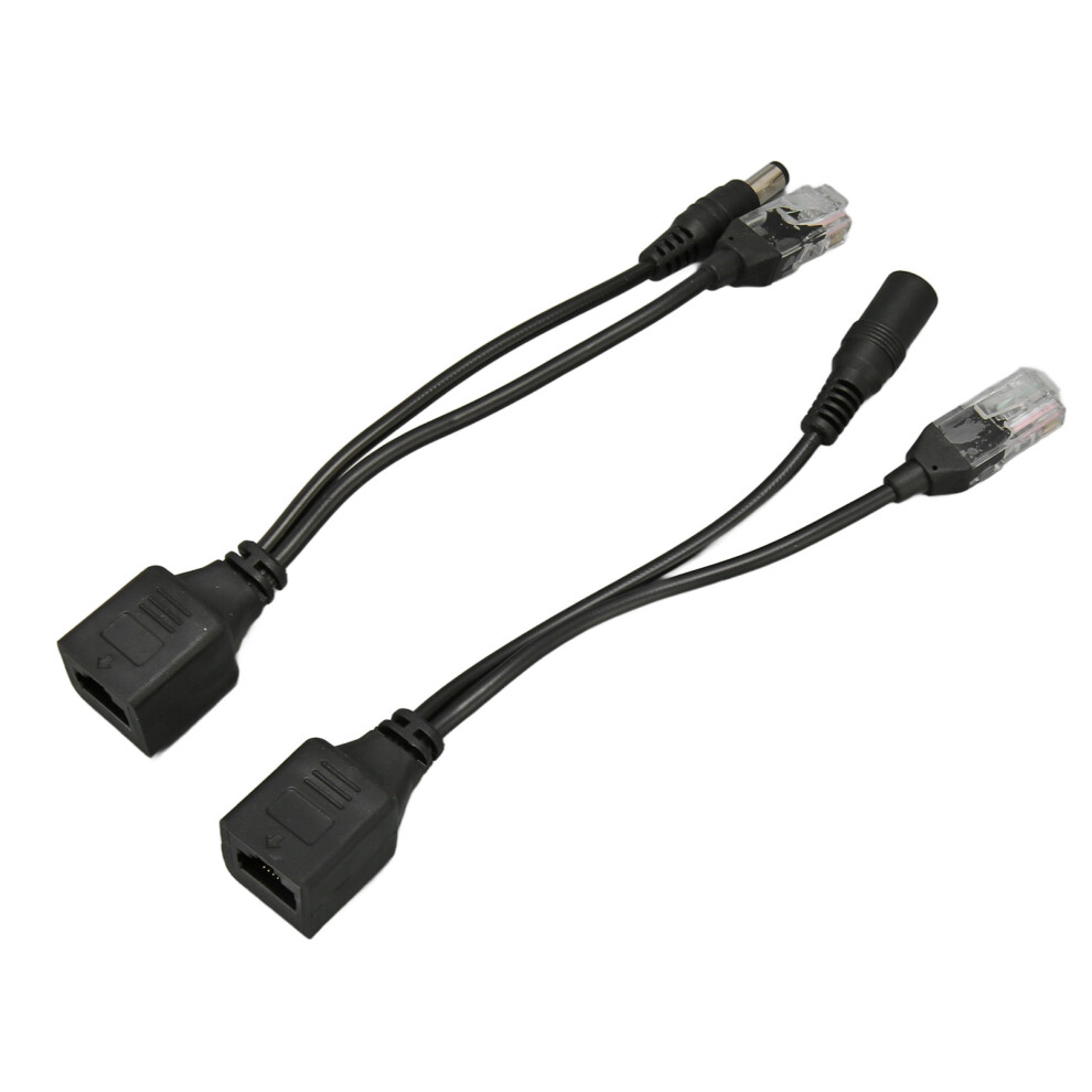 12V Poe Splitter Adapter Stable Easy To Install Plug And Play Waterproof Poe Splitter Adapter Male Female For Ip Camera Black 8191314836163