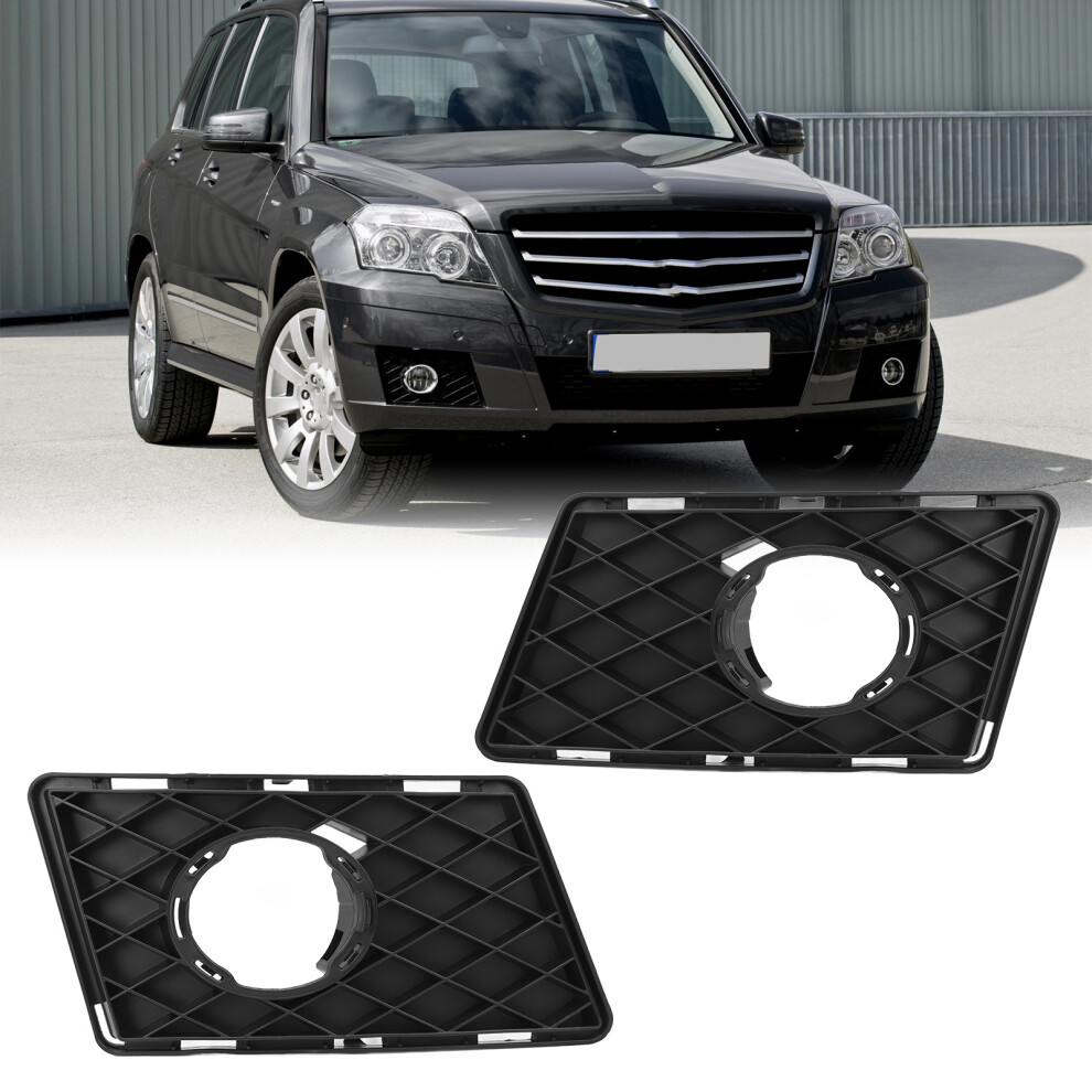 2Pcs Fog Lamp Grille Cover Rugged Stylish Replacement For Benz GlkâClass X204 Standard PreâFacelift 2008 To 2012 8151314836136