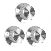 2024 3Pcs Guitar Knob Metal Fine Surface Burrs Free Guitar Volume Control Knob Replacement with Hole Silver