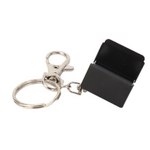Billiard Cue Chalk Holder with Keychain Stainless Steel Dirt Resistant Cue Chalk Holder Clip for Cue Sport Black
