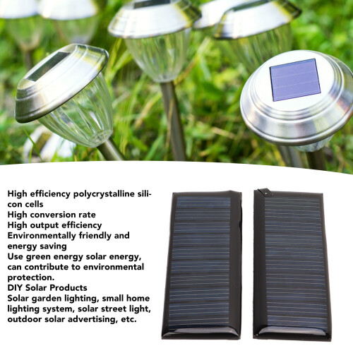 2PCS 45MA 5V Mini Solar Panels 3.7V High Conversion Rate Energy Saving Efficient Polycrystalline Solar Cells 2