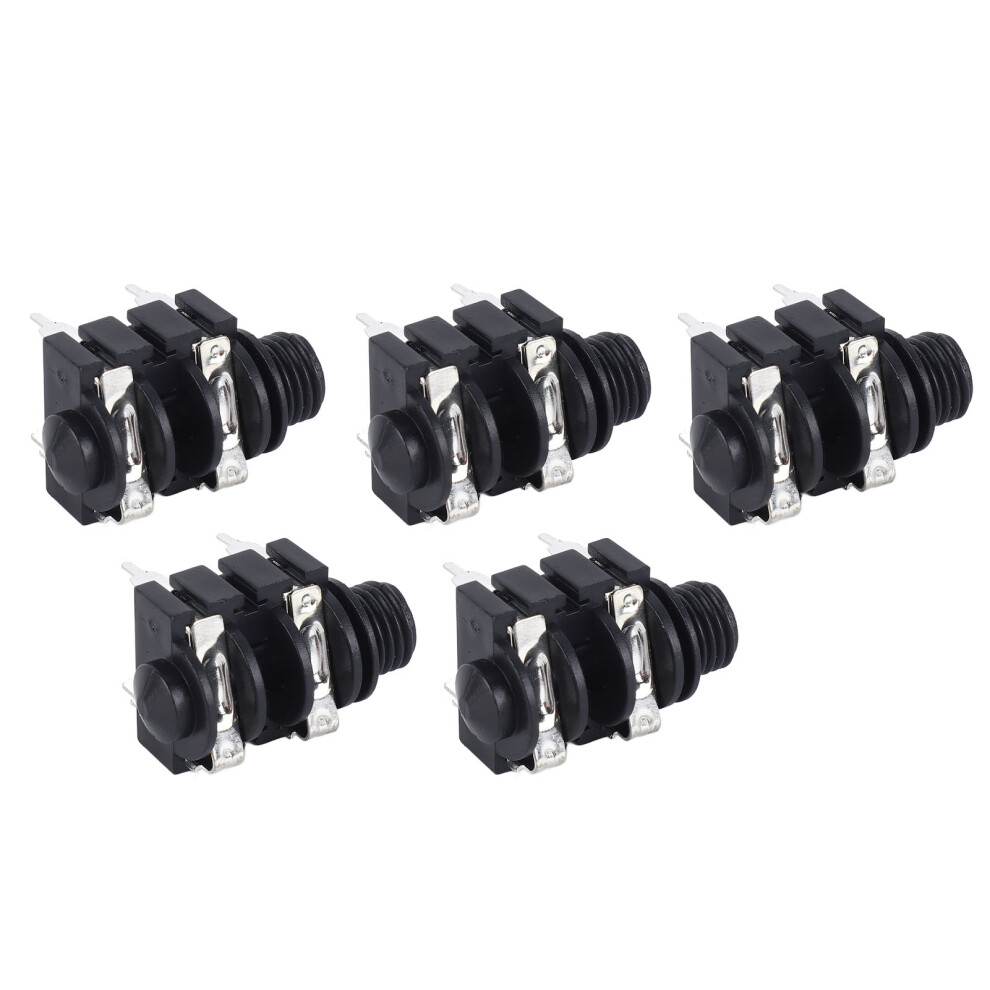 5Pcs 6.35Mm 4P Stereo Socket 6.5Mm Input Stable Transmission Easy Operation For Microphone Electric Guitar Positive Socket 9471314854930