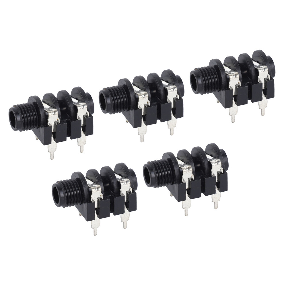 5Pcs 6.35Mm 4P Stereo Socket 6.5Mm Input Stable Transmission Easy Operation For Microphone Electric Guitar Negative Socket 7641314855028