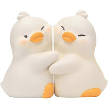 Cute Hug Ducks Decorative Bookends,1 Pair Book Ends Unique Non-Skid Books Holder Creative Resin Stoppers Shelf Bookend