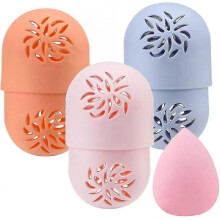 3 Pieces Makeup Sponge Carrying Case Travel Blender Holder Makeup Sponge Holder Protective Case Beau