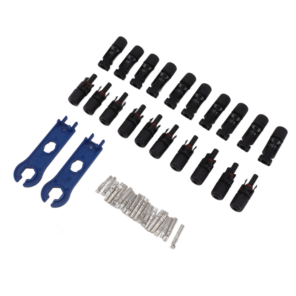 Solar Connectors With 10 Pairs Male Female Plug Spanners Waterproof Flame Retardant Solar Panel Cable Connectors 8451314857194