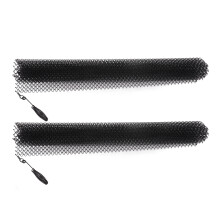 Fireplace Mesh Screen Curtain 2 Wide Panels Hanging Replacement Screens for Home Wood Burning Fireplace Black 24x20in