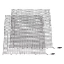 Fireplace Mesh Screen Curtain 2 Wide Panels Hanging Replacement Screens for Home Wood Burning Fireplace Black 24x22in