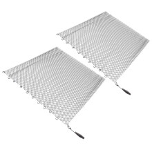 Fireplace Mesh Screen Curtain 2 Wide Panels Hanging Replacement Screens for Home Wood Burning Fireplace Black 24x18in