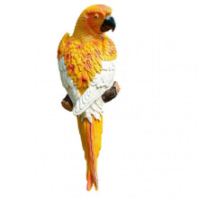 (3) Farfi Parrot Statue Wall Mounted Vivid Multi-color Realistic Parrot Ornament For Patio