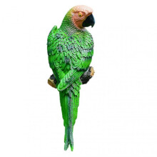 (5) Farfi Parrot Statue Wall Mounted Vivid Multi-color Realistic Parrot Ornament For Patio