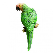 (6) Farfi Parrot Statue Wall Mounted Vivid Multi-color Realistic Parrot Ornament For Patio