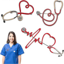 Doctor Nurse Stethoscope Pins - 3Pcs Set, Decorative Alloy Collar Badges - Unique Gifts for Doctors, Nurses - Women, Men (3 Styles)