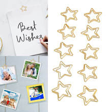 100pcs Star Paper Clips Skid Resistance Plating Process Rust Resistant Cute Paperclips for Office School