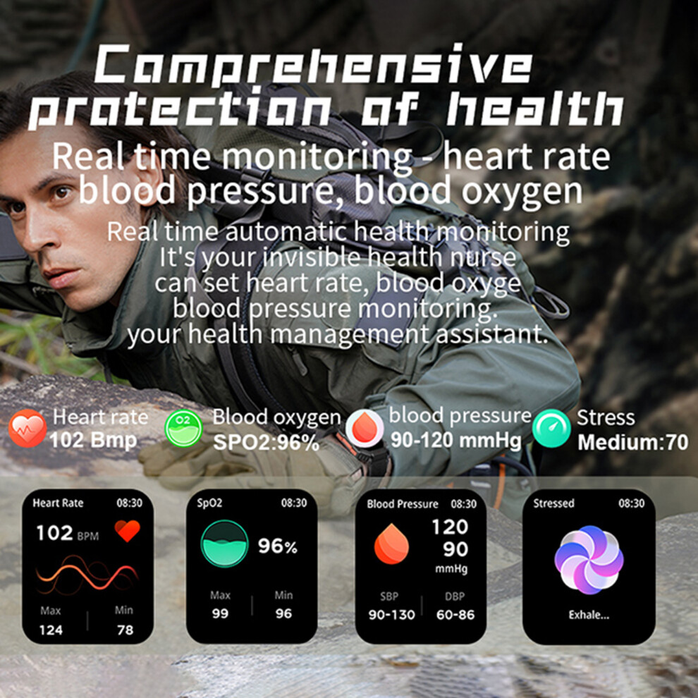 Waterproof Smart Watch Heart Rate Monitor Fitness Tracker Activity Tracker Smart Sport Watches Long Standby Time Multifunctional Health Mo 3161314865185