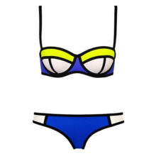 (XL, blue) Bikini Set Fashionable Chromatic Color Sexy Camisole Swimwear Swimsuit