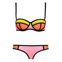 (XL, pink) Bikini Set Fashionable Chromatic Color Sexy Camisole Swimwear Swimsuit