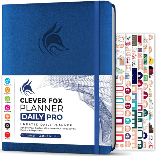 Clever Fox Planner Daily PRO - 85 x 11 A4 Ημερήσιος Προγραμματιστής και Ημερολόγιο Ευγνωμοσύνης