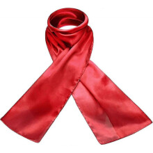 (Red) Plain Pure Natural Silk Light Weight Fine Soft Skin Olaof Scarf