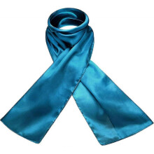 (Teal Blue) Plain Pure Natural Silk Light Weight Fine Soft Skin Olaof Scarf