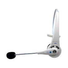(White) Wireless Headset Truck Driver Noise Cancelling Over-Head Bluetooth Headphones With Charging Base