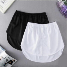 (M, Black And White Stripes) Shirt Extenders Layering Fake Top Lower Sweep Shirt Extender Asjustable Mini Skirt For Women
