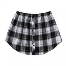 (M, Black And White Grid) Shirt Extenders Layering Fake Top Lower Sweep Shirt Extender Asjustable Mini Skirt For Women