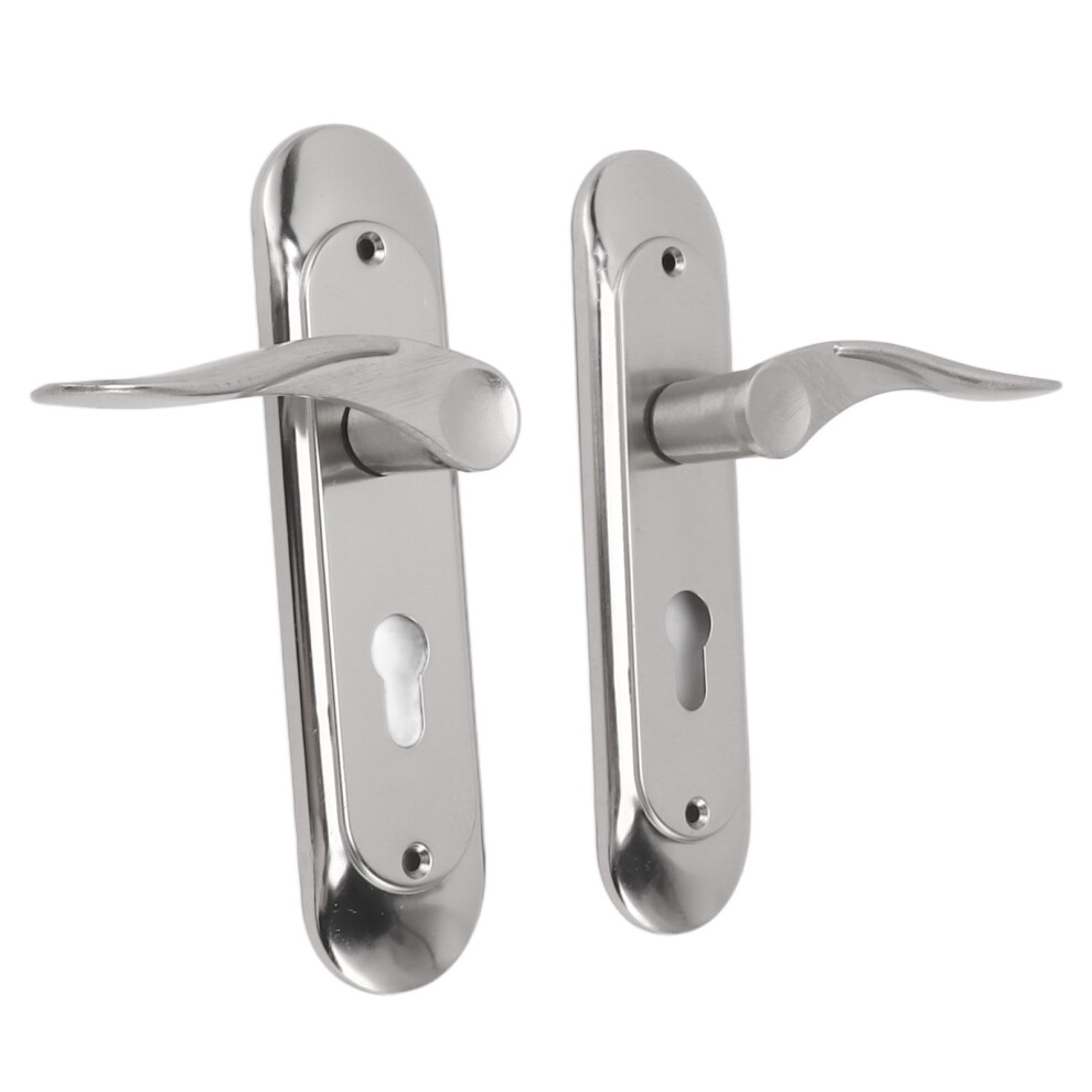 Door Interior Lever Passage Handle With Lock Easy Install Stainless Steel Door Handle For Bedroom Bathroom Closet Home 8791314881233