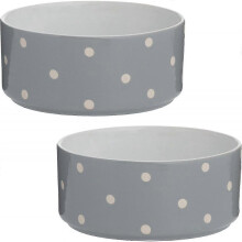 (18cm, Modern) Mason Cash Grey Polka Dot Pet Bowl, 13 cm