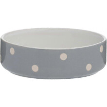 (13 cm (Pack of 1), 13cm) Mason Cash Grey Polka Dot Pet Bowl, 13 cm