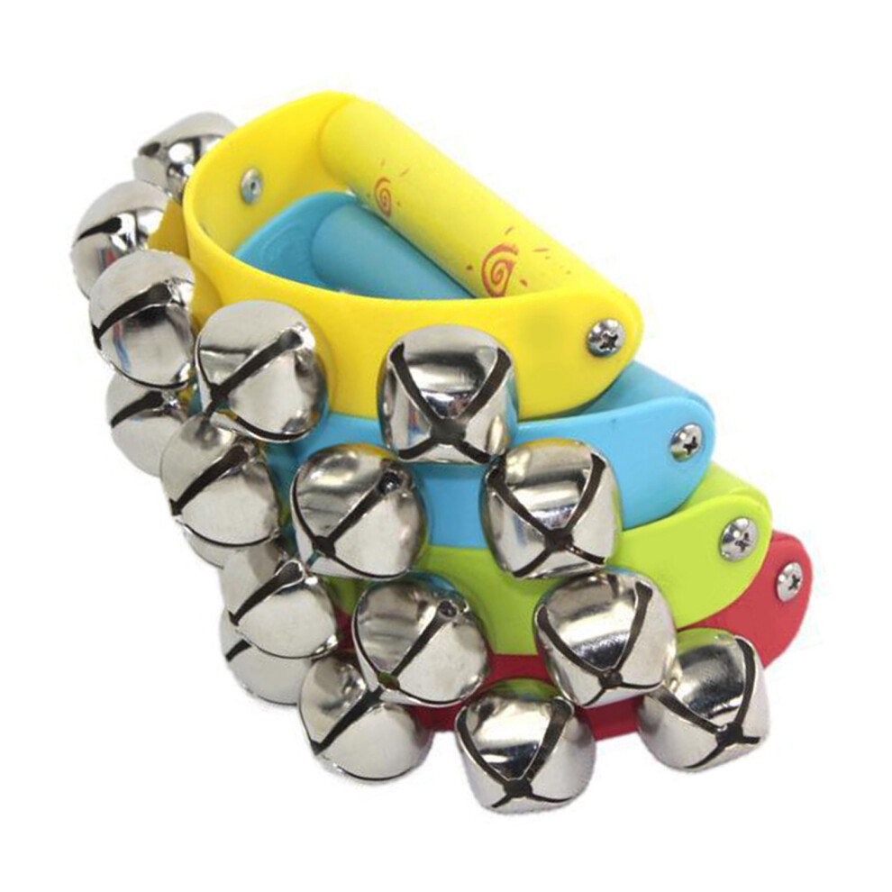 Tambourine Musical Instruments Half Moon Jingles Handheld Percussion with Ergonomic Handle Grip for Kids Adults