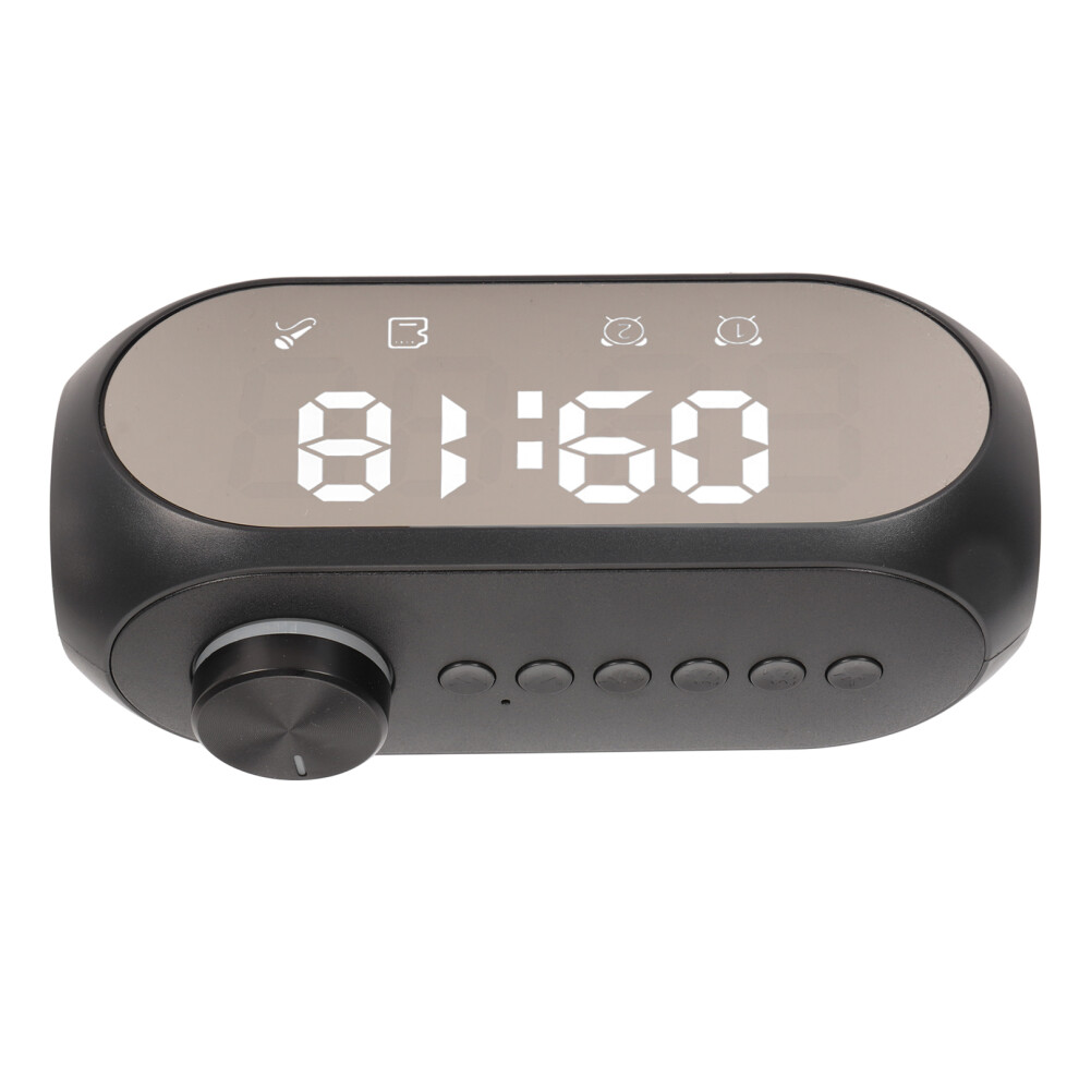 Wireless Bluetooth Speaker Rgb Lighting Strong Bass Temperature Display Voice Broadcast Fm Radio Mirror Alarm Clock Black 7641314886282