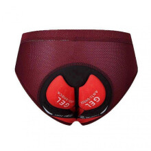 (2XL, Oxblood) "Men's Cycling Briefs with 3D Silicone Pad Quick-Drying Soft Riding Underwear for Outdoor Sports"