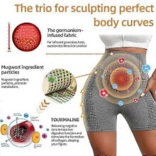 (XL, black) Micro-Vibration Massage Module Ice Silk lon Fiber Repair Shaping Shorts P20250110225