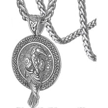 Norse Jewellery Raven Necklace Stainless Steel Odin Crow Pendant Nordic Amulet Lmell Gift