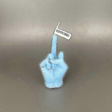 (Sky blue) Creative Middle Finger Shape Gesture Scented Candle Niche Fun Quirky Little Gifts Home Decor Birthday Gift