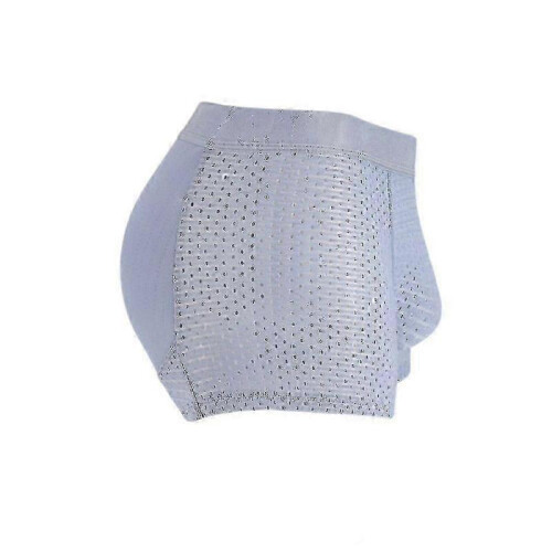 (Light Blue, M) Men Hip Butt Lifter Enhancer Briefs Padded Boxer Underwear 1