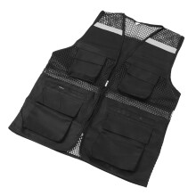 Reflective Working Vest Multiple Pockets Mesh Design High Visibility Breathable Safety Vest with Reflective Strips