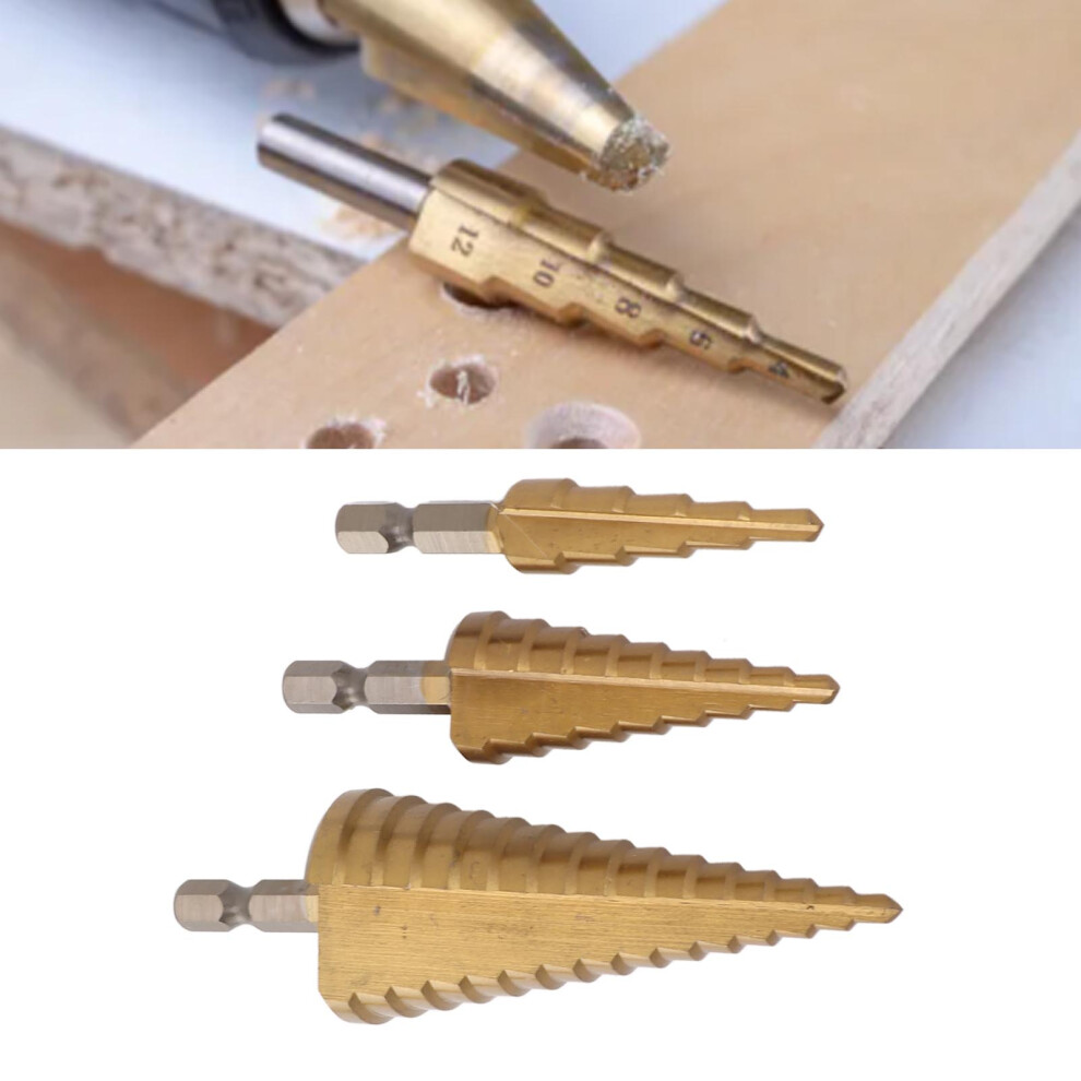 Pagoda Drill Hole Opener Fast Drilling Triangular Handle 4Â32Mm 4Â20Mm 4Â12Mm Step Drill Bit For Wood Metal 8211314909374