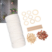 Macrame Kits for Beginners Cotton Macrame Cord with Wooden Beads Wooden Rings Macrame Plant Hanger Kit Macrame Supplies