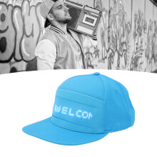 Pure Color LED Display Cap Cell Phone Editable Bluetooth Led Message Smart Hat for Halloween Blue Hat Blue Words
