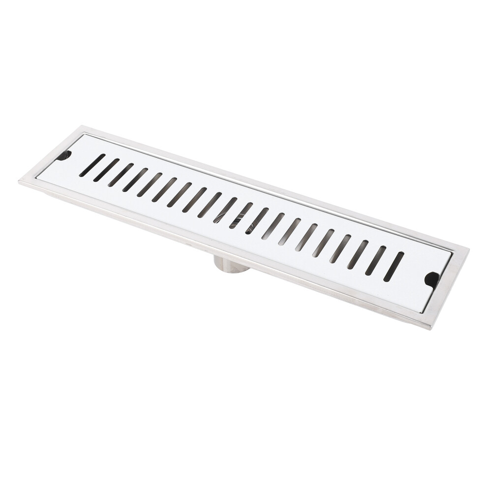 304 Stainless Steel Bathroom Floor Drain Linear Bathroom Shower Rectangular Floor Drain With Removable Cover Grid Grate 40Cm 6941314913768