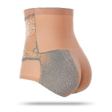 (S, High-waist 289beige) Women Padded Push Up Panties Butt Lifter Shaper Fake Ass